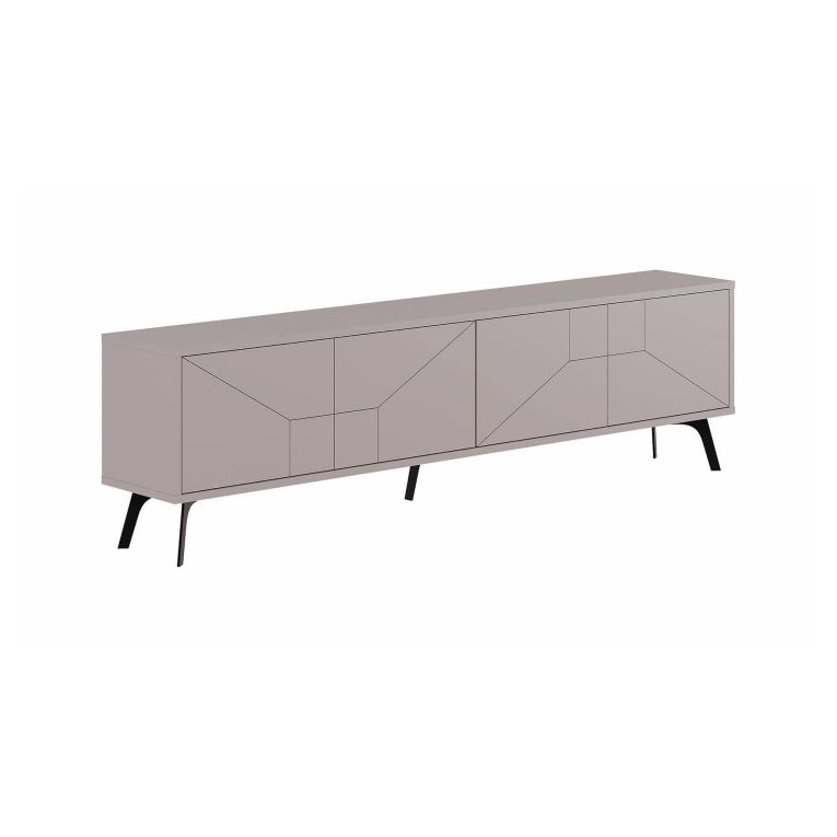 Mobile porta TV Chiron, Credenza da soggiorno, Armadio basso per TV, Base parete attrezzata, 180x30 h50 cm, Beige