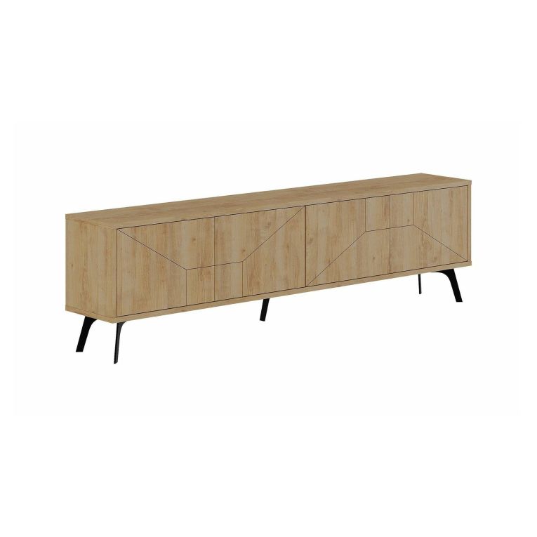 Mobile porta TV Chiron, Credenza da soggiorno, Armadio basso per TV, Base parete attrezzata, 180x30 h50 cm, Quercia