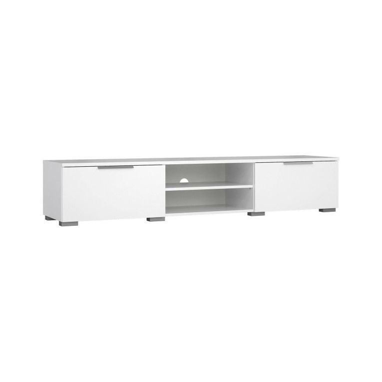 Mobile porta TV Fantine, Credenza da soggiorno, Armadio basso per TV, Base parete attrezzata, 40x173 h33 cm, Bianco