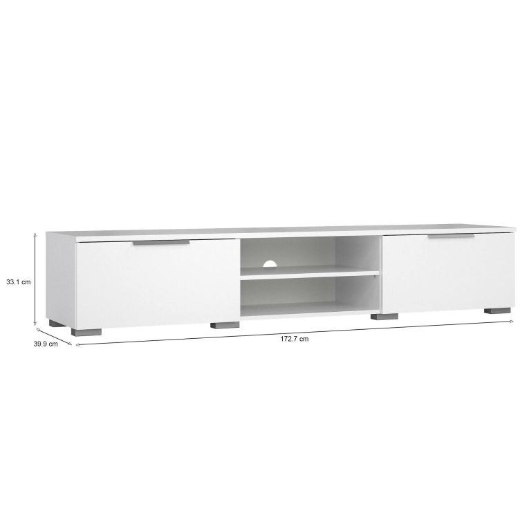 Mobile porta TV Fantine, Credenza da soggiorno, Armadio basso per TV, Base parete attrezzata, 40x173 h33 cm, Bianco