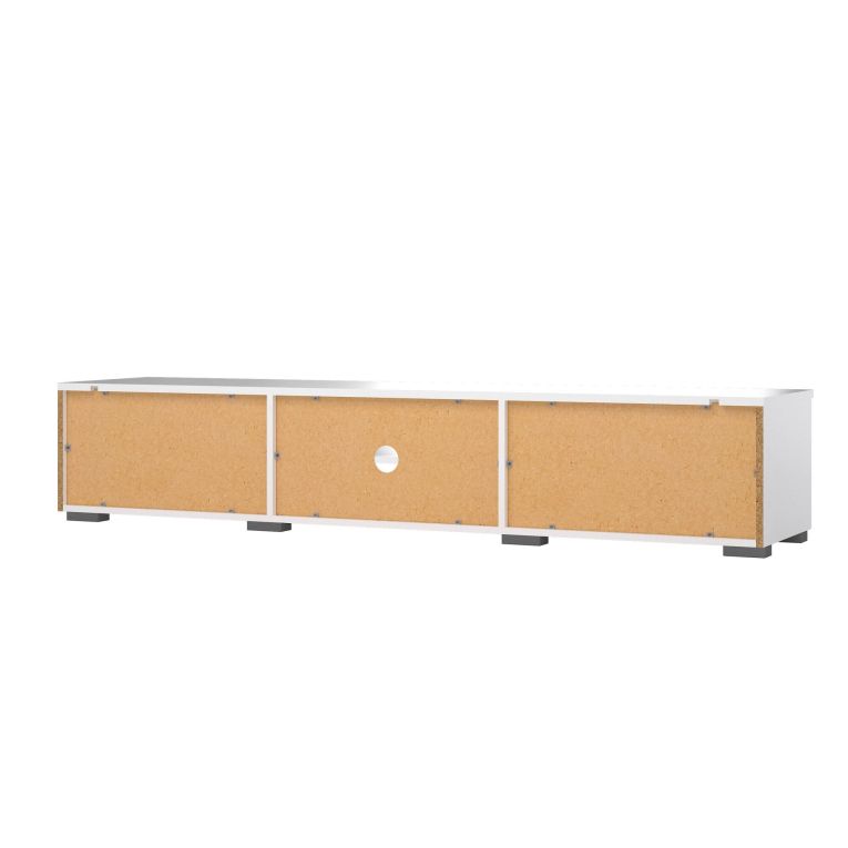 Mobile porta TV Fantine, Credenza da soggiorno, Armadio basso per TV, Base parete attrezzata, 40x173 h33 cm, Bianco
