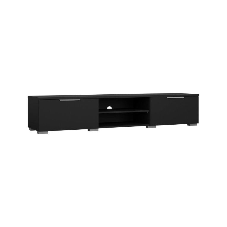 Mobile porta TV Fantine, Credenza da soggiorno, Armadio basso per TV, Base parete attrezzata, 40x173 h33 cm, Nero