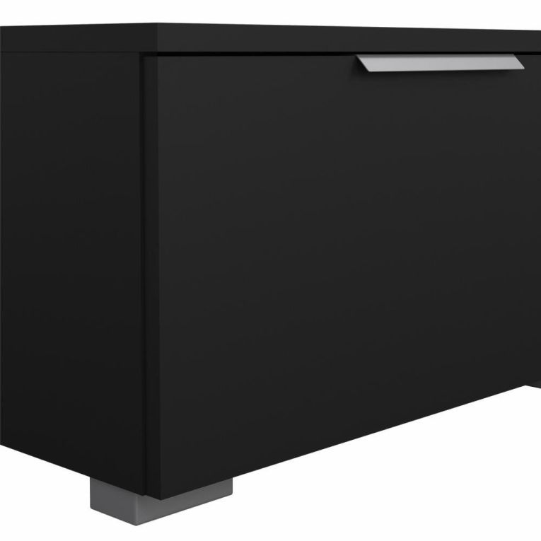 Mobile porta TV Fantine, Credenza da soggiorno, Armadio basso per TV, Base parete attrezzata, 40x173 h33 cm, Nero