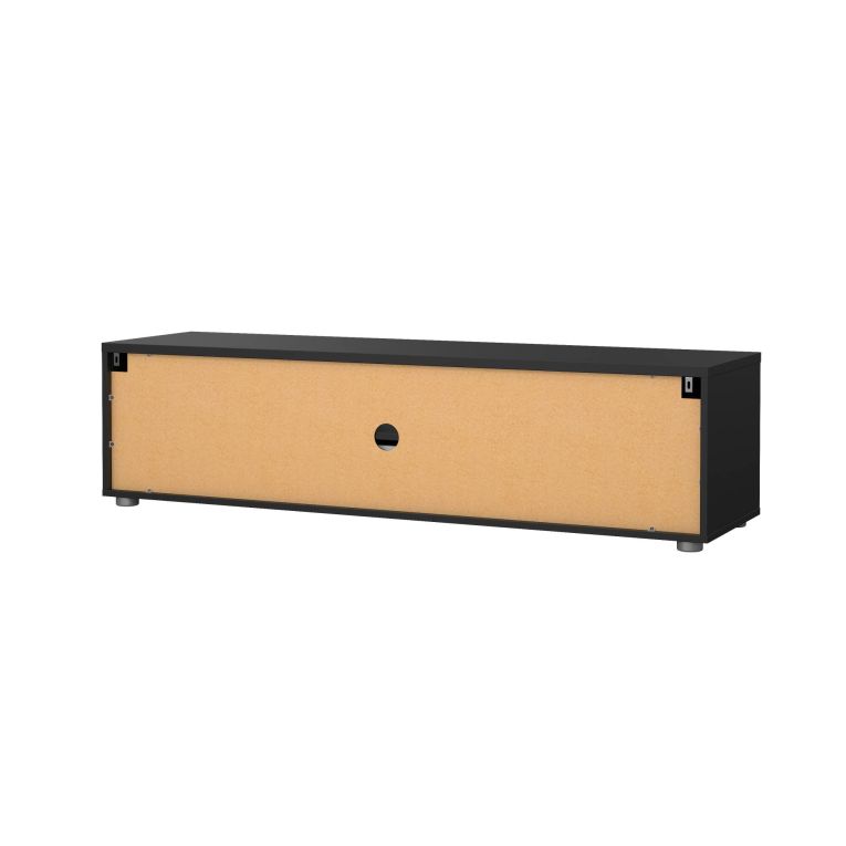 Mobile porta TV Fernande, Credenza da soggiorno, Armadio basso per TV, Base parete attrezzata, 40x147 h38 cm, Nero