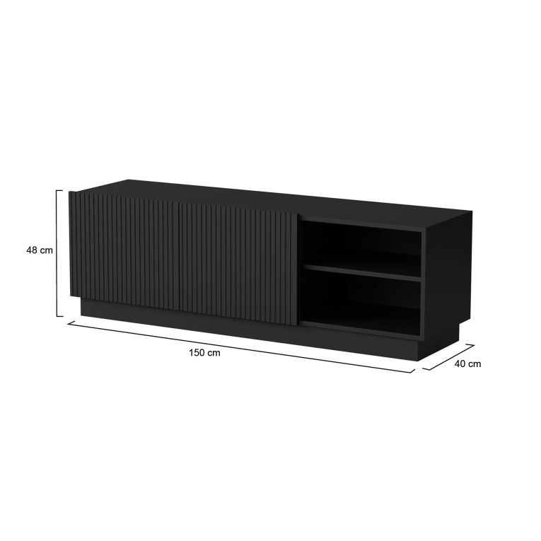 Mobile porta TV Finita, 150x40 h48 cm, Nero