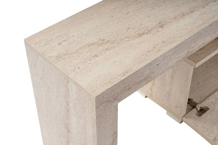 Mobile porta TV Govone, Credenza da soggiorno, Armadio basso per TV, Base parete attrezzata, 180x31 h50 cm, Beige