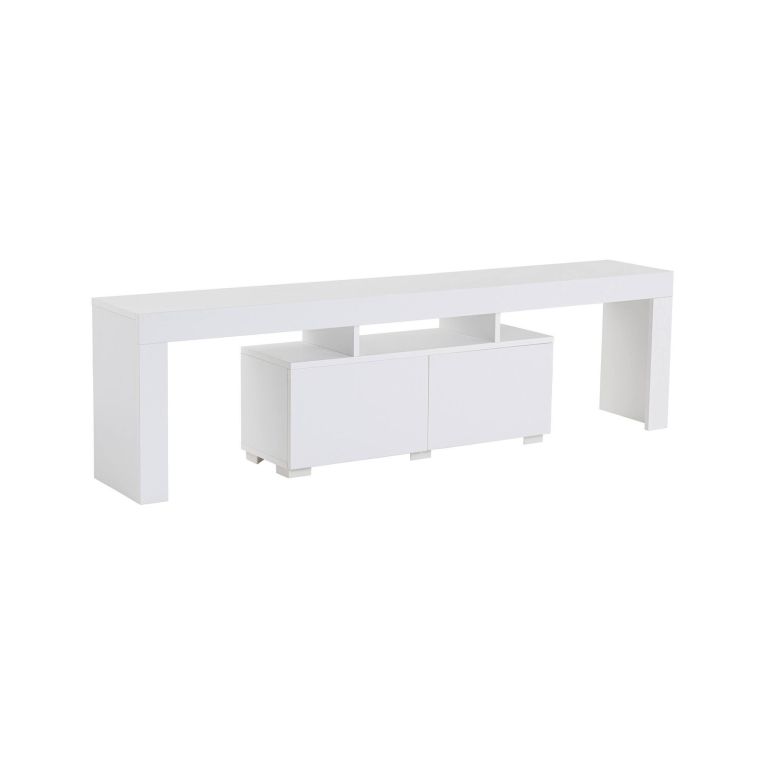 Mobile porta TV Govone, Credenza da soggiorno, Armadio basso per TV, Base parete attrezzata, 180x31 h50 cm, Bianco