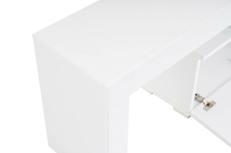 Mobile porta TV Govone, Credenza da soggiorno, Armadio basso per TV, Base parete attrezzata, 180x31 h50 cm, Bianco