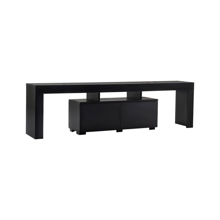 Mobile porta TV Govone, Credenza da soggiorno, Armadio basso per TV, Base parete attrezzata, 180x31 h50 cm, Nero