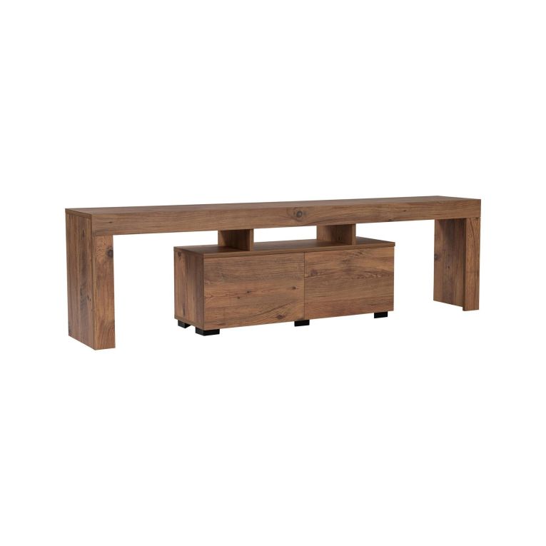 Mobile porta TV Govone, Credenza da soggiorno, Armadio basso per TV, Base parete attrezzata, 180x31 h50 cm, Pino