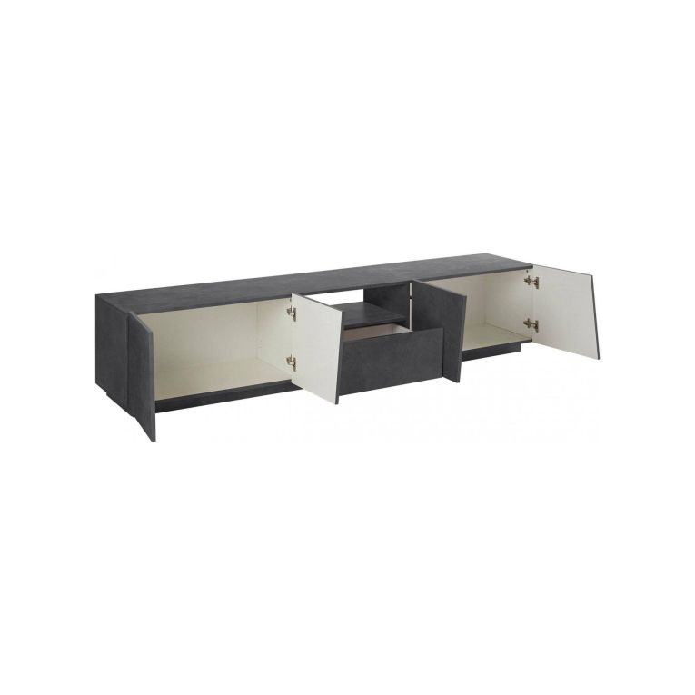 Mobile Porta tv Grigio Ardesia un Cassetto un Ripiano 220x43x46h cm, Apertura Battente Made in Italy - Azzurras