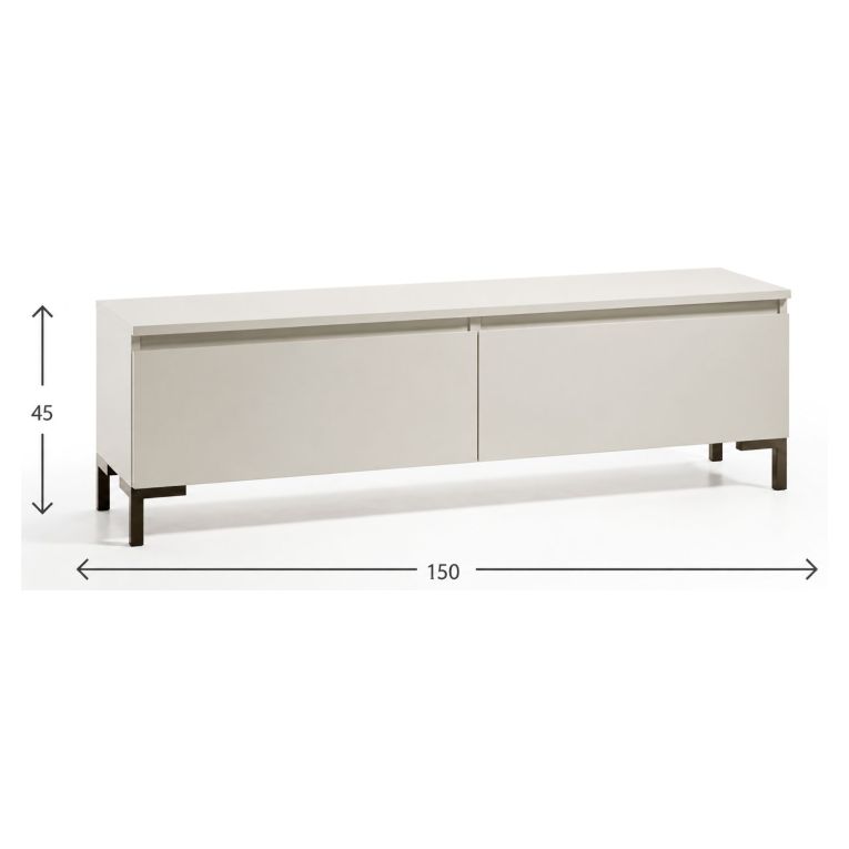 Mobile Porta tv Grigio Chiaro Nero un Ripiano 2 Ante 150x37x45h cm, con Piedini Made in Italy - Mimasato