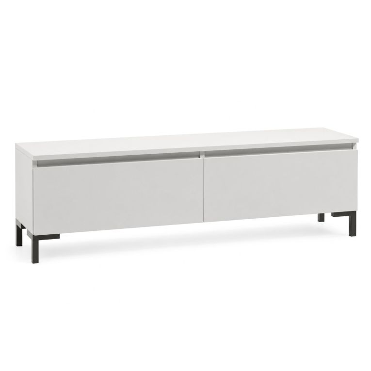 Mobile Porta tv Grigio Chiaro Nero un Ripiano 2 Ante 150x37x45h cm, con Piedini Made in Italy - Mimasato