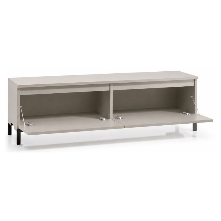 Mobile Porta tv Grigio Chiaro Nero un Ripiano 2 Ante 150x37x45h cm, con Piedini Made in Italy - Mimasato