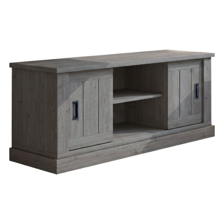 Mobile Porta tv Grigio Rovere Grigio un Ripiano 2 Ante 45x46x60h cm, 4 Vani - Mesola