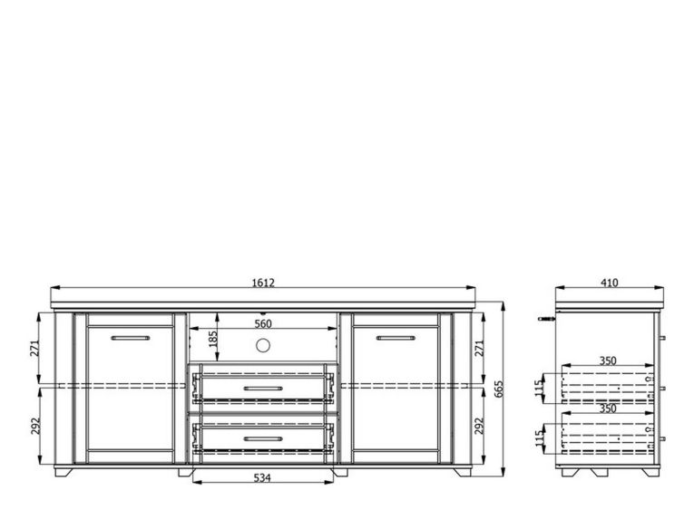 Mobile Porta tv Grigio Scuro Marrone Rovere Nodi 2 Cassetti 4 Ripiani 161x41x66.5h cm, Apertura Battente, Scorrevole - Rotondi