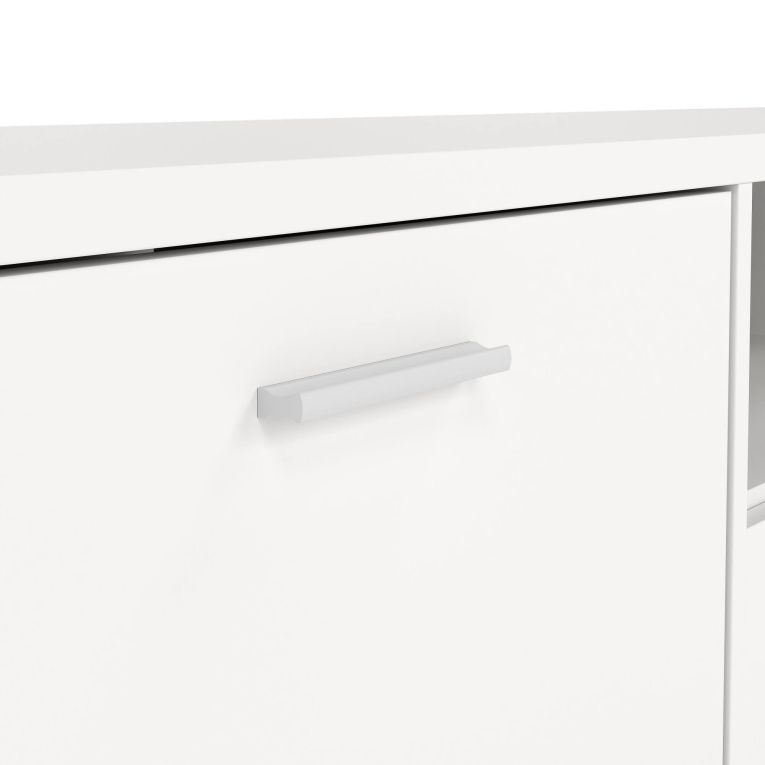 Mobile porta TV Harmonie, Credenza da soggiorno, Armadio basso per TV, Base parete attrezzata, 40x177 h38 cm, Bianco