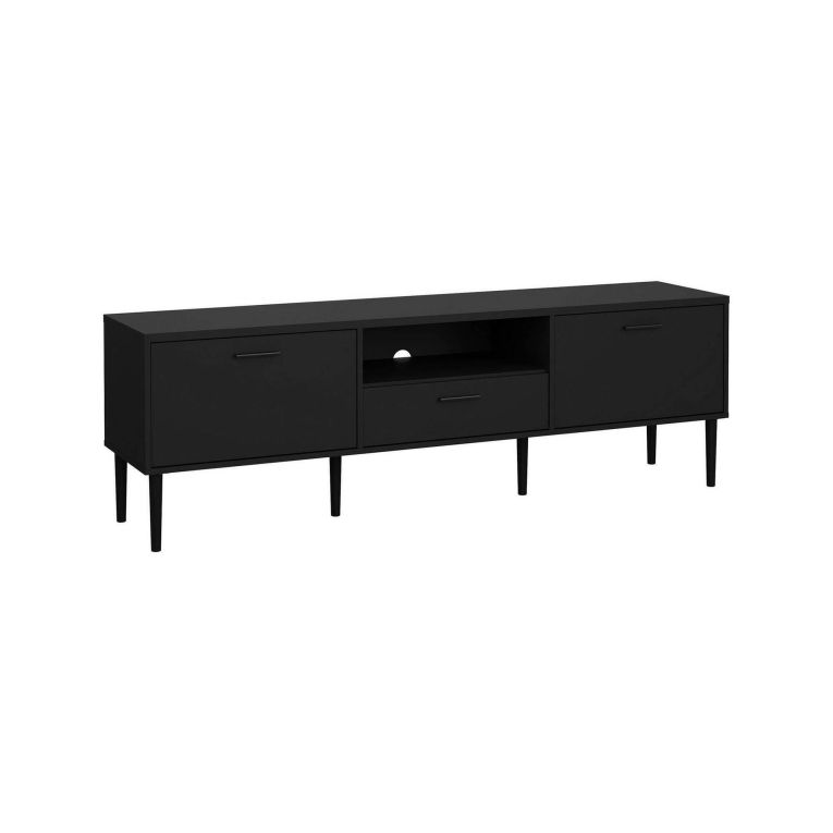 Mobile porta TV Heloise, Credenza da soggiorno, Armadio basso per TV, Base parete attrezzata, 40x177 h57 cm, Nero