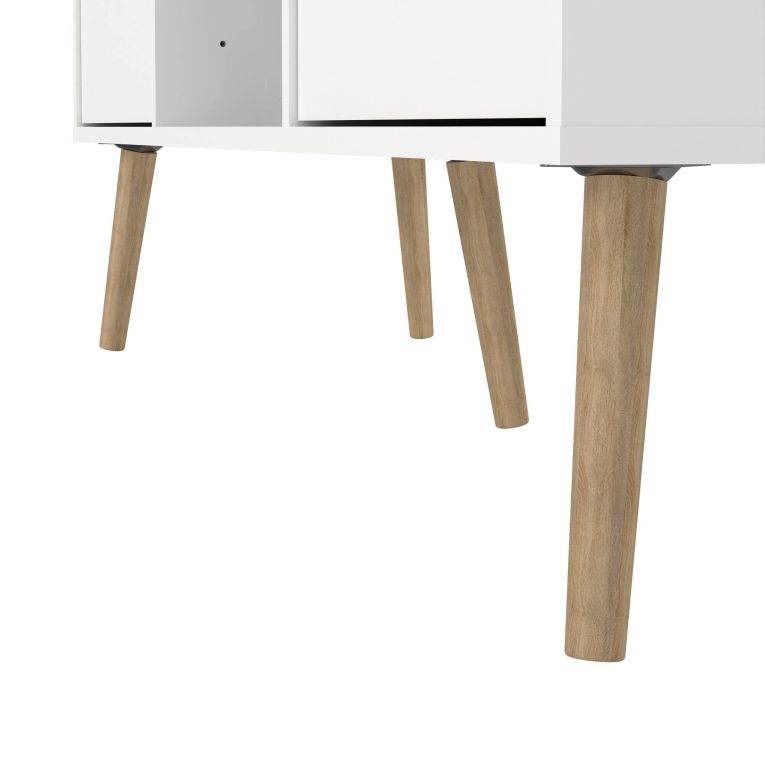 Mobile porta TV Jolie, Credenza da soggiorno, Armadio basso per TV, Base parete attrezzata, 39x117 h61 cm, Bianco