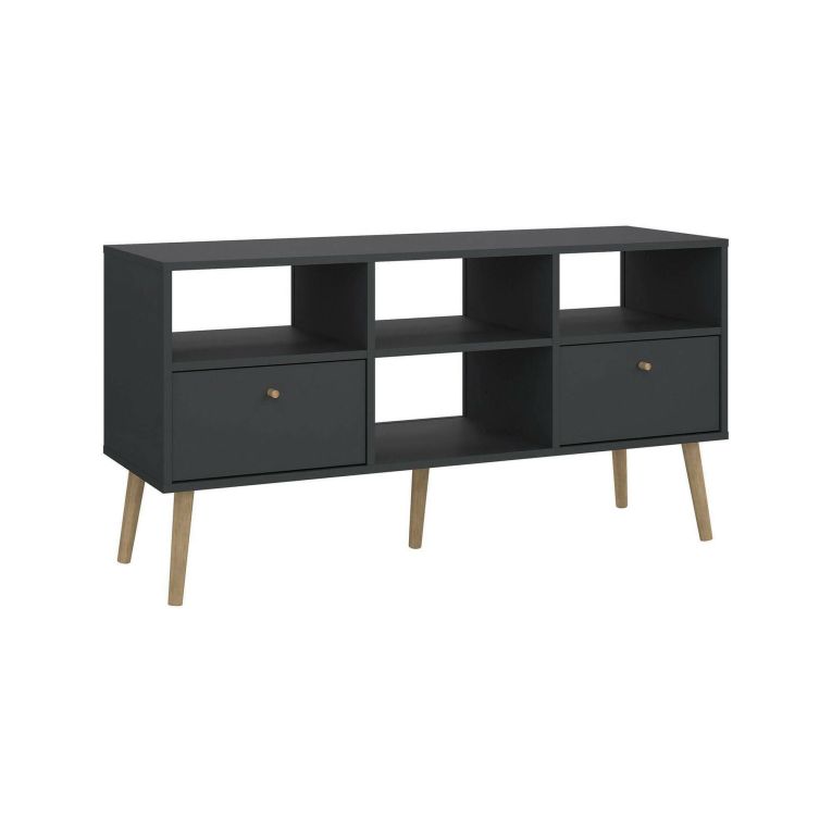 Mobile porta TV Jolie, Credenza da soggiorno, Armadio basso per TV, Base parete attrezzata, 39x117 h61 cm, Grigio