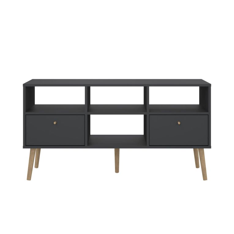 Mobile porta TV Jolie, Credenza da soggiorno, Armadio basso per TV, Base parete attrezzata, 39x117 h61 cm, Grigio