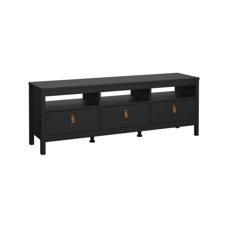 Mobile porta TV Liliane, Credenza da soggiorno, Armadio basso per TV, Base parete attrezzata, 38x151 h54 cm, Nero