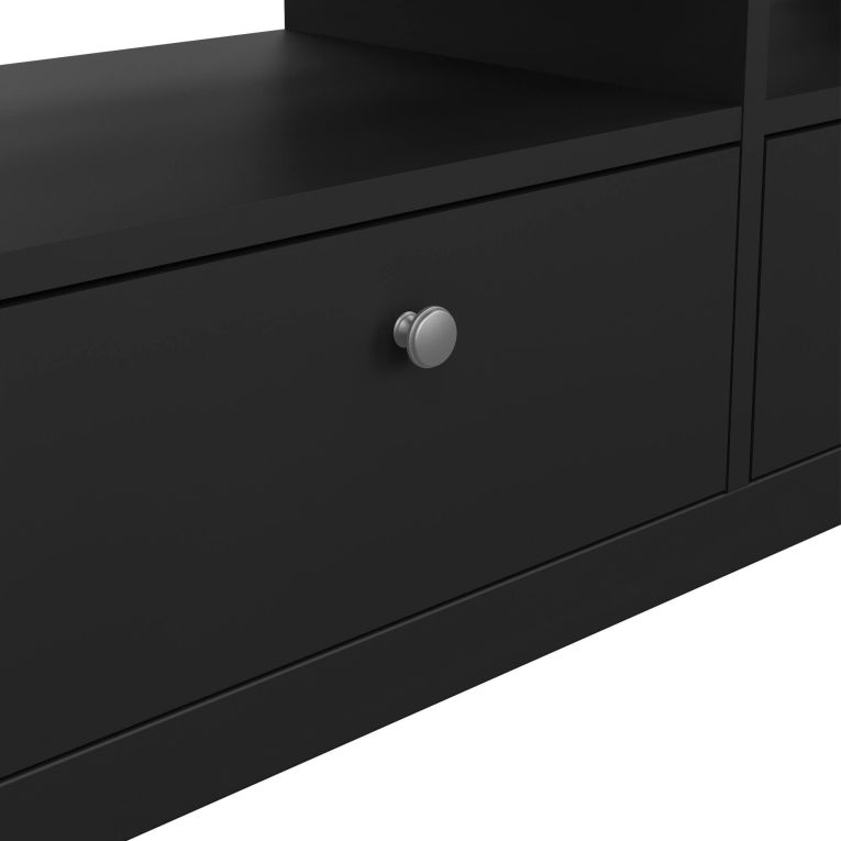 Mobile porta TV Liliane, Credenza da soggiorno, Armadio basso per TV, Base parete attrezzata, 38x151 h54 cm, Nero