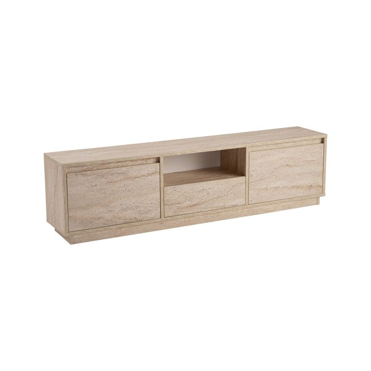 Mobile porta TV Lovere, Credenza da soggiorno, Armadio basso per TV, Base parete attrezzata, 160x30 h42 cm, Beige