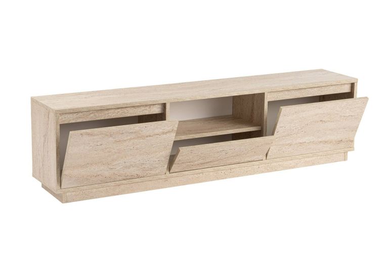 Mobile porta TV Lovere, Credenza da soggiorno, Armadio basso per TV, Base parete attrezzata, 160x30 h42 cm, Beige