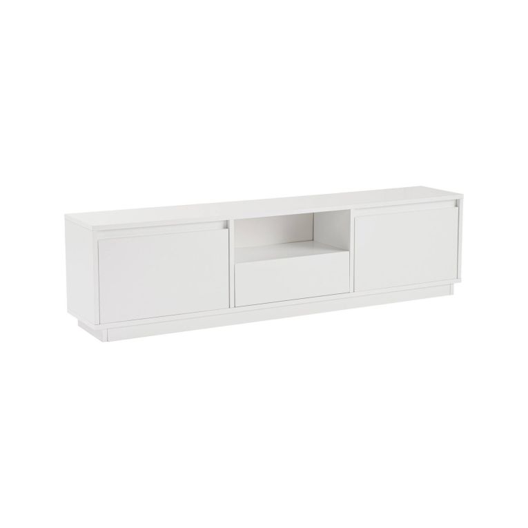 Mobile porta TV Lovere, Credenza da soggiorno, Armadio basso per TV, Base parete attrezzata, 160x30 h42 cm, Bianco