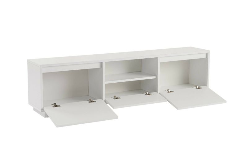 Mobile porta TV Lovere, Credenza da soggiorno, Armadio basso per TV, Base parete attrezzata, 160x30 h42 cm, Bianco