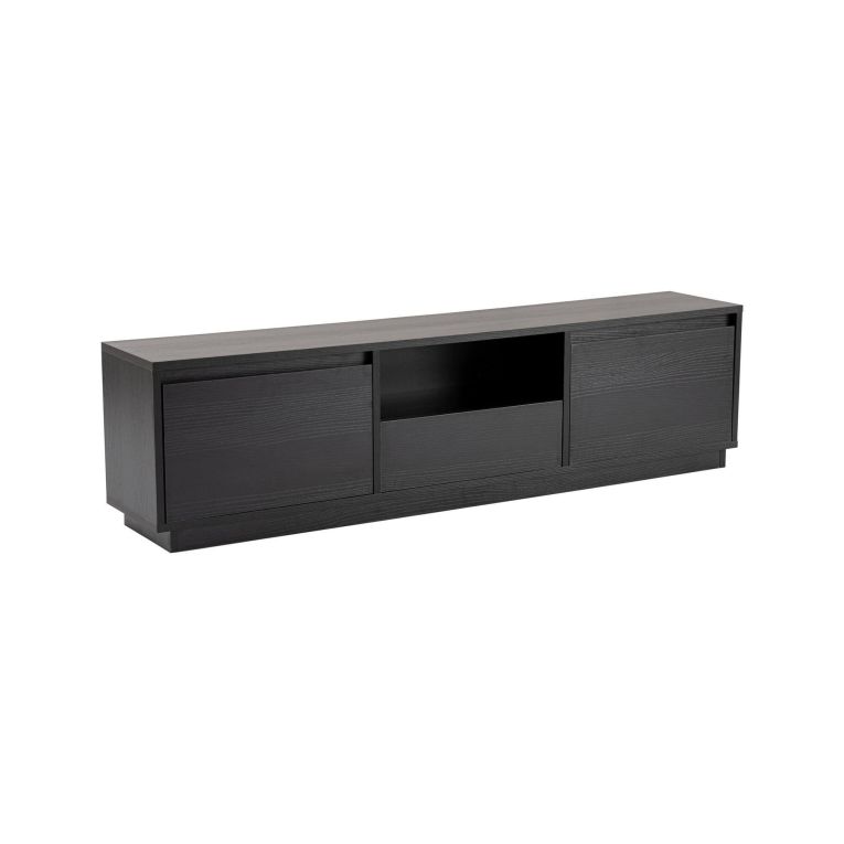 Mobile porta TV Lovere, Credenza da soggiorno, Armadio basso per TV, Base parete attrezzata, 160x30 h42 cm, Nero