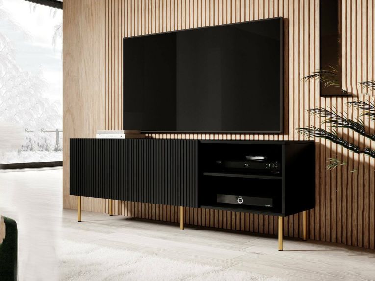 Mobile porta TV Magnano, 150x42 h52 cm, Nero