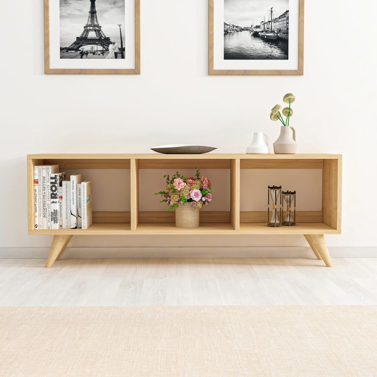 Mobile Porta tv Marrone 3 Vani Peso Supportato 40 kg 120x30x48h cm, Installazione a Terra - Sizzano