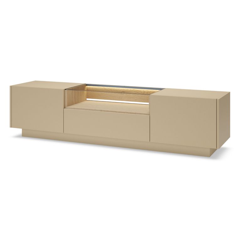 Mobile Porta tv Marrone Chiaro Marrone Rovere un Cassetto 2 Ripiani 176x40x43h cm, 2 Ante - Kakaha