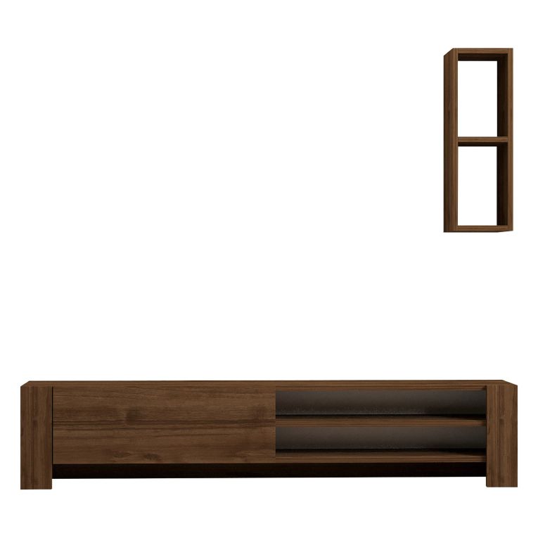 Mobile Porta tv Marrone Noce 2 Ripiani Apertura a Ribalta 160x27x33h cm, Un'anta - Cuorgne