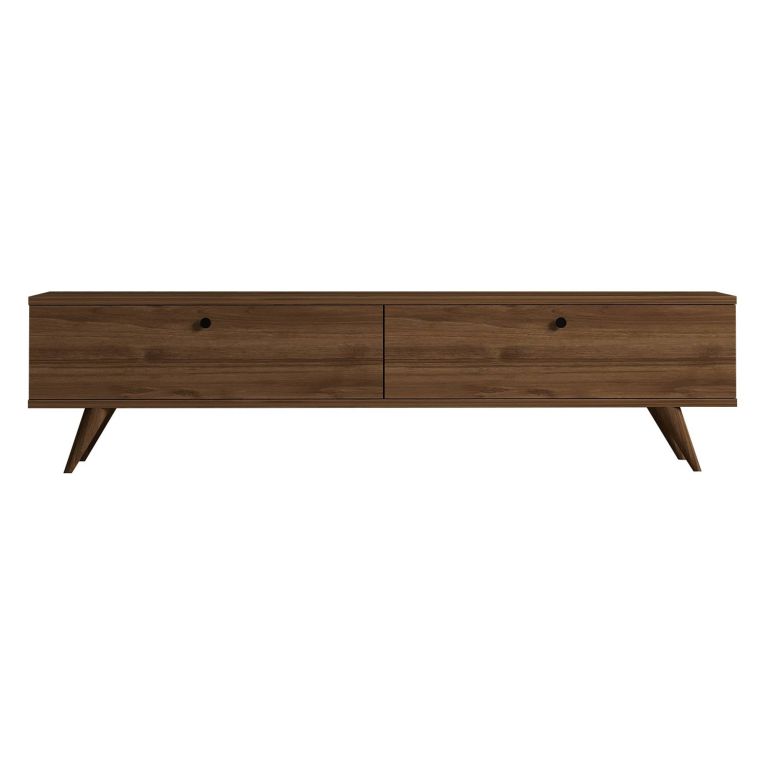 Mobile Porta tv Marrone Noce 2 Vani 2 Ante 160x25x40h cm, Apertura a Ribalta - Atestino