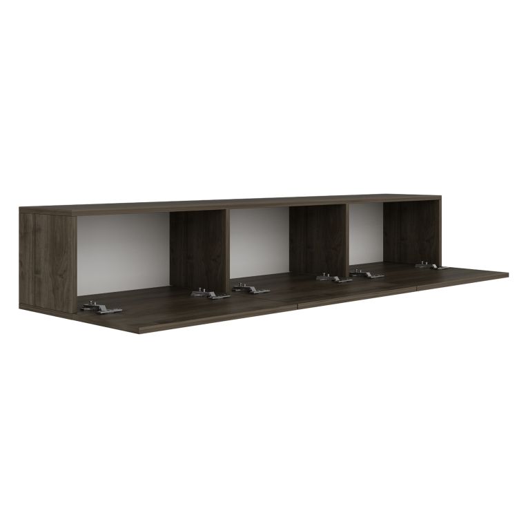 Mobile Porta tv Marrone Noce 3 Vani 3 Ante 150x32x30h cm, Apertura a Ribalta - Saonara