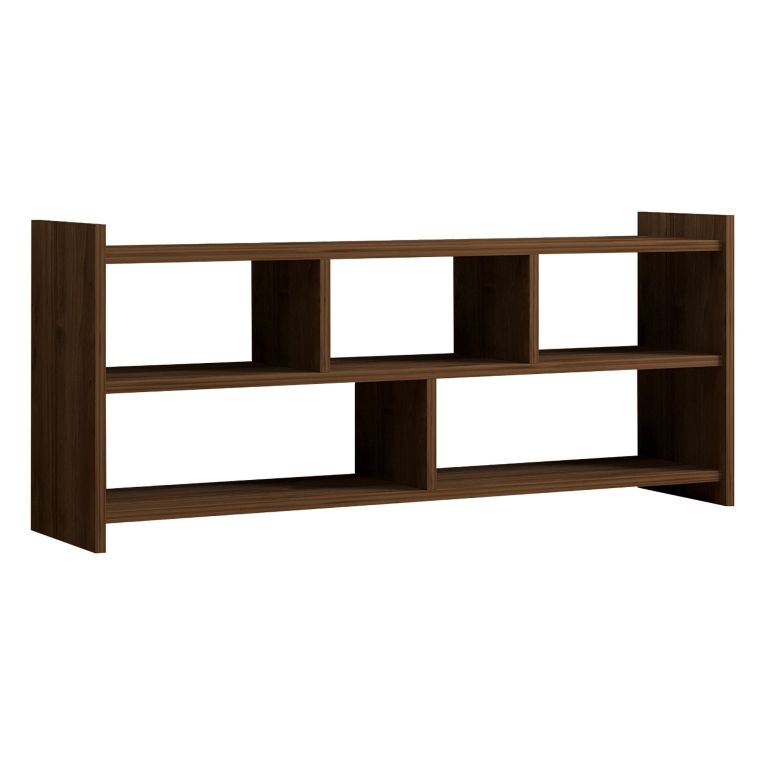 Mobile Porta tv Marrone Noce 5 Ripiani 5 Vani 118x28x55h cm, Peso Supportato 40 kg - Loreglia