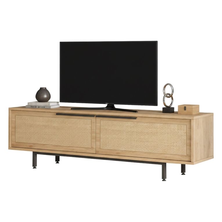Mobile Porta tv Marrone Noce Marrone Quercia Apertura a Ribalta 2 Ante 160x35.5x45.1h cm, 2 Vani - Moimacco