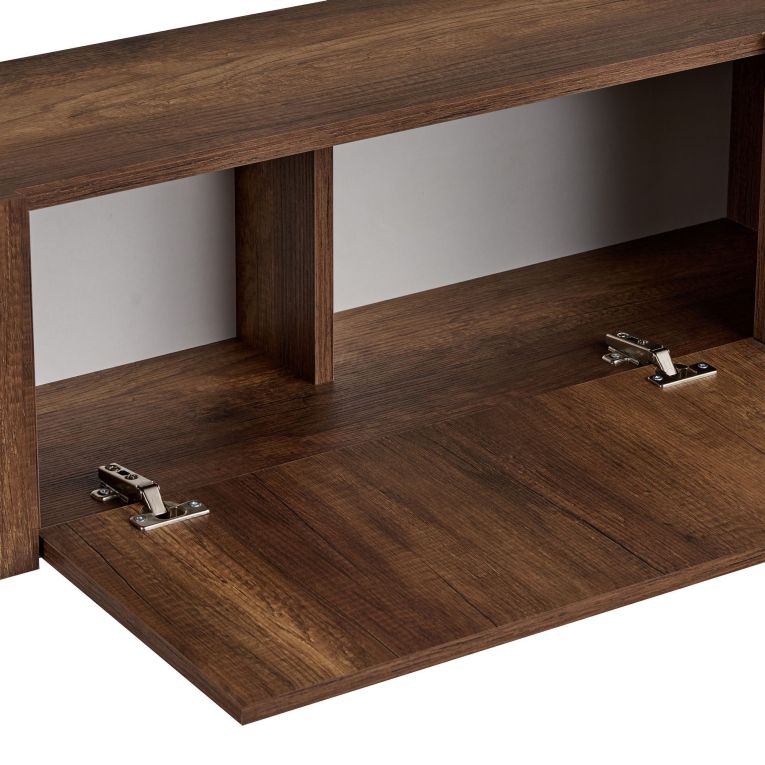 Mobile Porta tv Marrone Noce oro 2 Ante 4 Vani 180x30x45h cm, Apertura a Ribalta - Noga