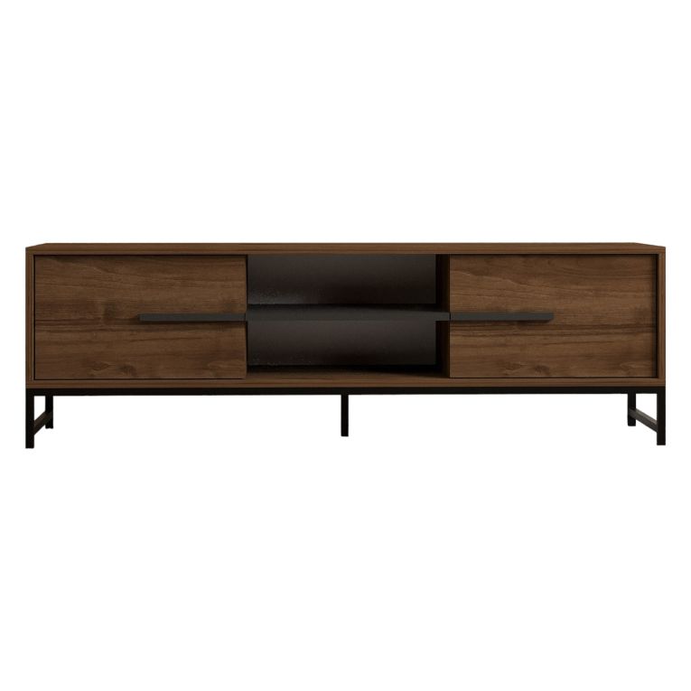 Mobile Porta tv Marrone Noce un Ripiano 2 Ante 160x40x50h cm, 4 Vani - Cinaglio