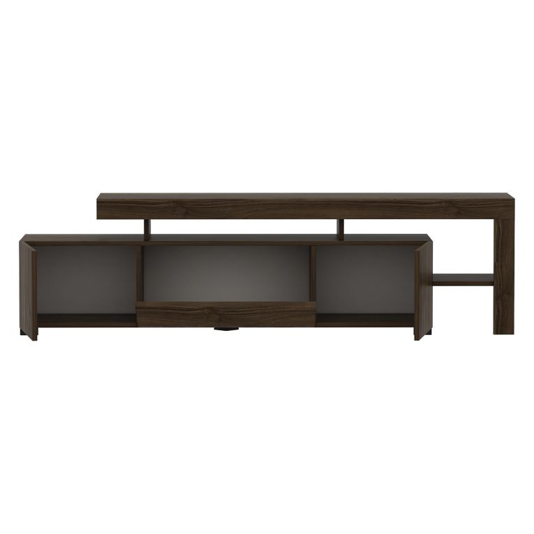 Mobile Porta tv Marrone Noce un Ripiano Apertura Battente, a Ribalta 192x37x53h cm, 3 Ante - Trasacco