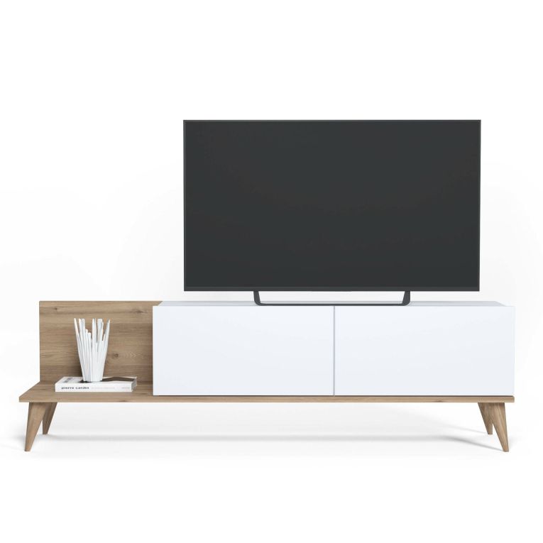 Mobile Porta tv Marrone Quercia 2 Ante Apertura a Ribalta 152x43x35h cm, Chiusura a Ribalta