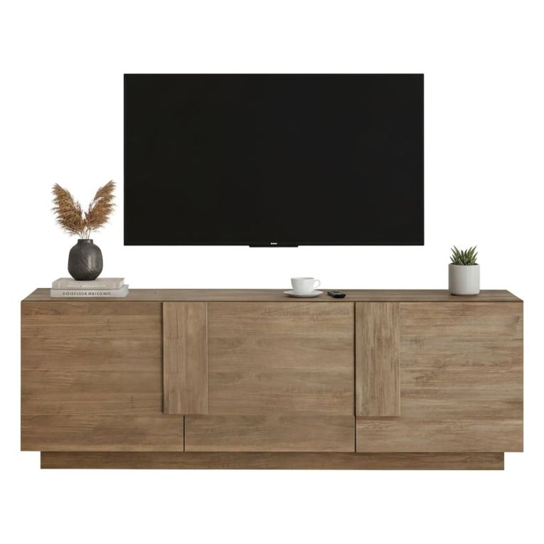 Mobile Porta tv Marrone Quercia 3 Ripiani Apertura Maniglia 182x44x63h cm, 6 Vani - Vergonte