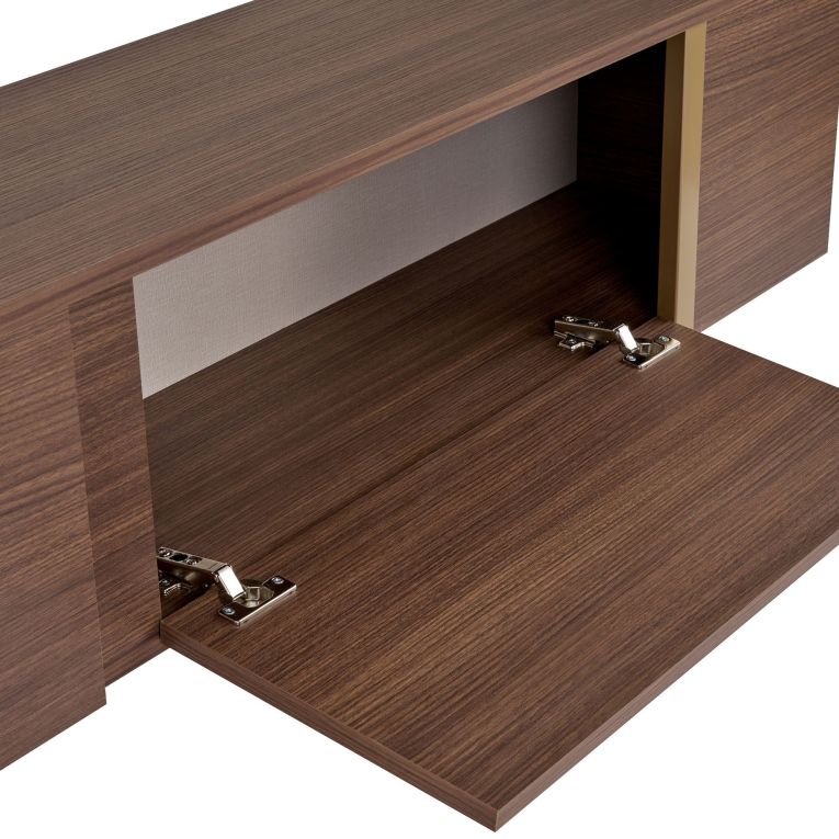 Mobile Porta tv Marrone Quercia oro 2 Ante 2 Vani 180x30x50h cm, Apertura a Ribalta - Abishia