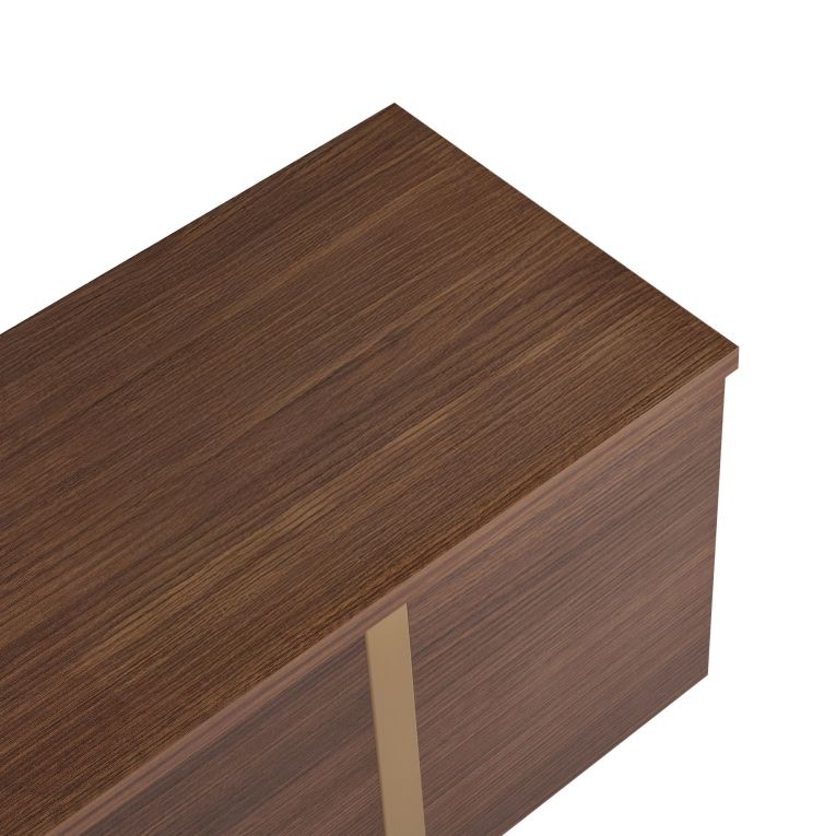 Mobile Porta tv Marrone Quercia oro 2 Ante 2 Vani 180x30x50h cm, Apertura a Ribalta - Abishia