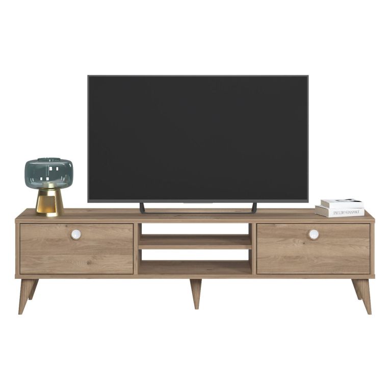 Mobile Porta tv Marrone Quercia Sfumatura Colore Ante Quercia Colore Ante Marrone 152x40x35h cm, Sfumatura Colore Struttura Quercia