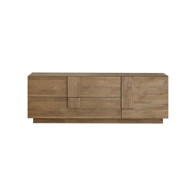 Mobile Porta tv Marrone Quercia un Ripiano Apertura Maniglia 182x44x63h cm, 2 Vani - Silea