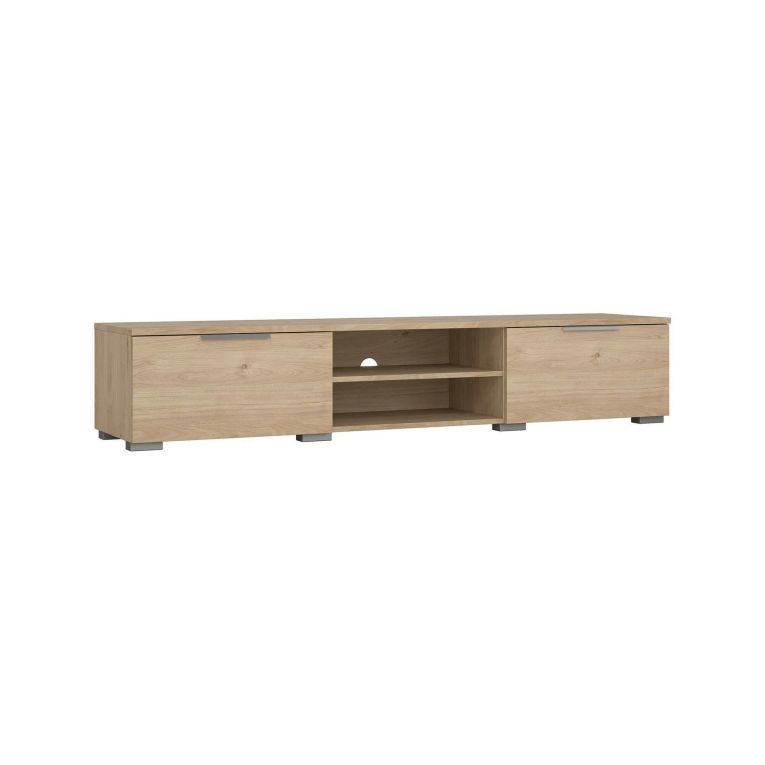 Mobile Porta tv Marrone Rovere 2 Cassetti un Ripiano 173x40x33h cm, 4 Vani - Ammiro